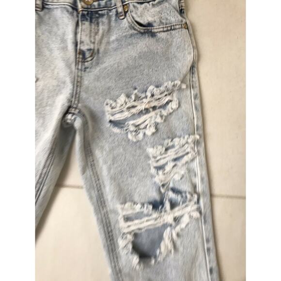 One Teaspoon Distressed Awesome Baggy Cut Off Denim Jeans FLAW - Picture 5 of 11